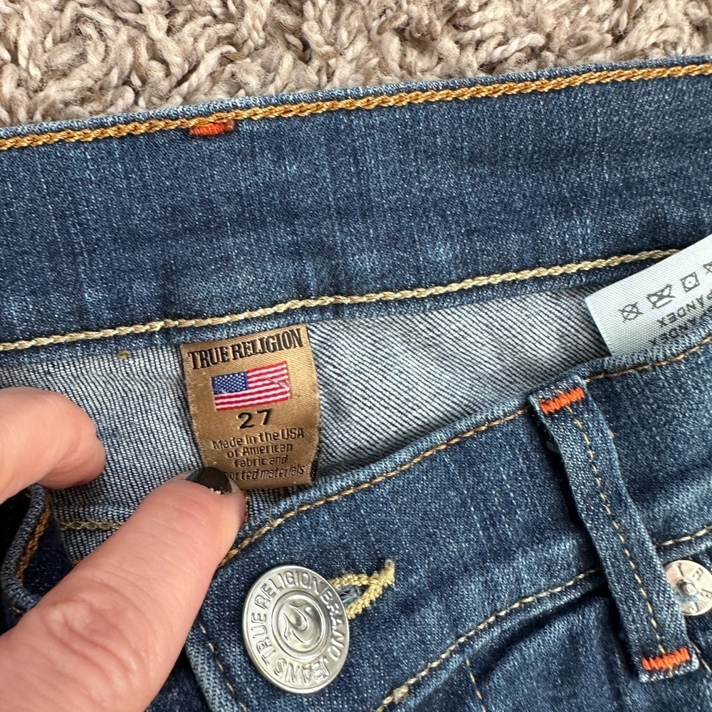 True Religion Cora Mid Rise Straight Leg Jeans Sz 27 Tall - Picture 10 of 11